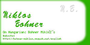 miklos bohner business card
